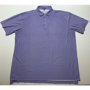 Peter Millar Polo Shirt Mens 2XL XXL Summer Comfort Golf Purple Geometric EUC